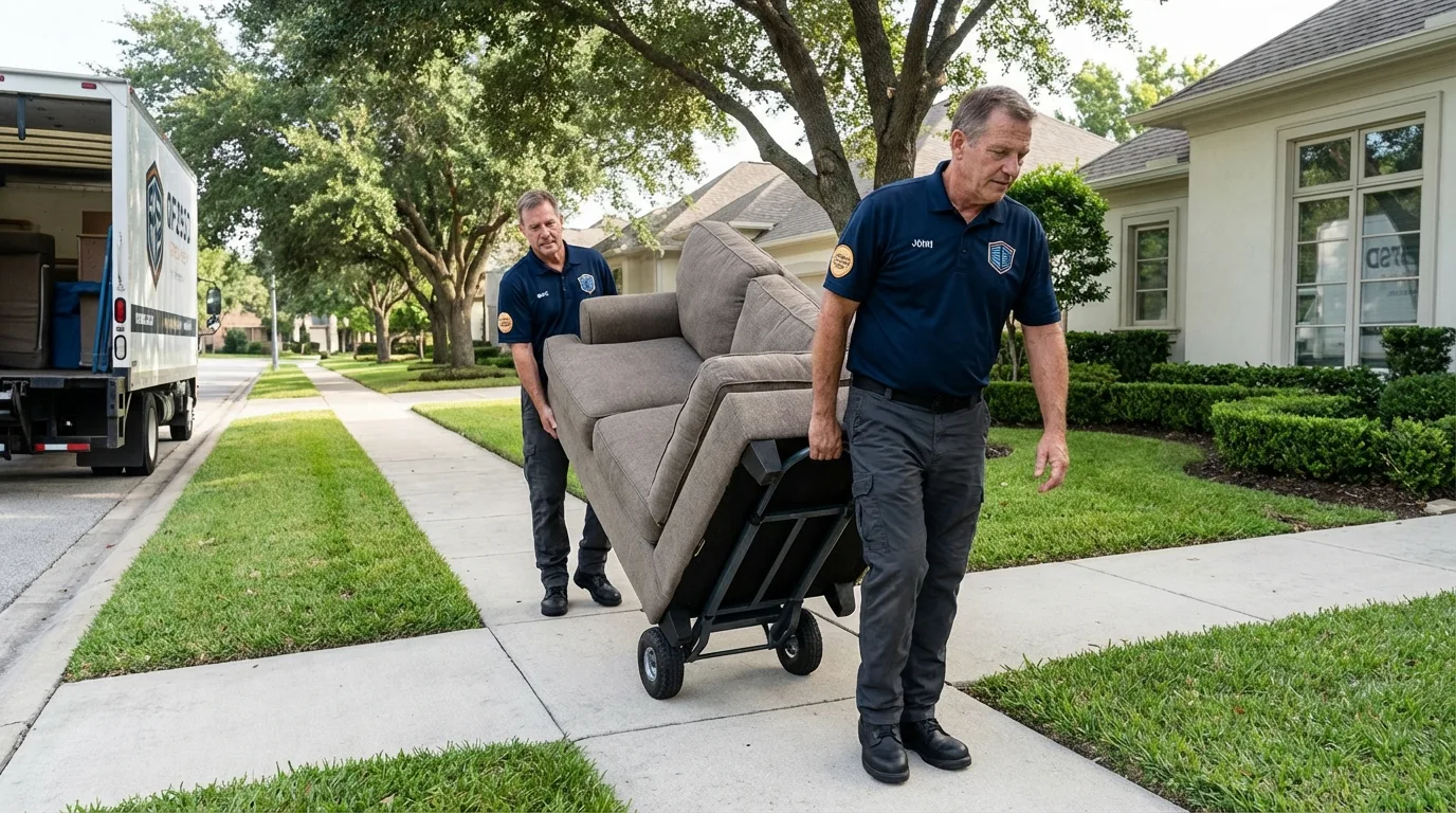 Local residential moving crew loading furniture in Hickory Hills, IL